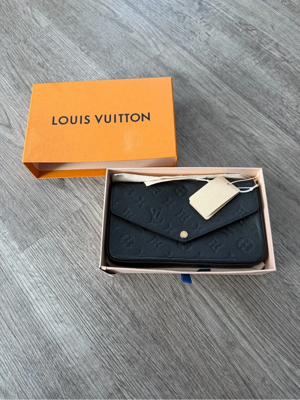 Louis Vuitton Pochette Felicie Black Empreinte Leather Bag